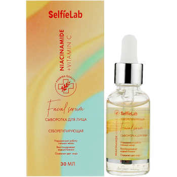 Сироватка для обличчя "Себорегулювальна" Selfielab Niacinamide + Vitamin C Facial Serum