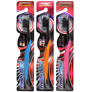 Зубна щітка средньої жорсткості Meggi Fresh&White Max Blesk