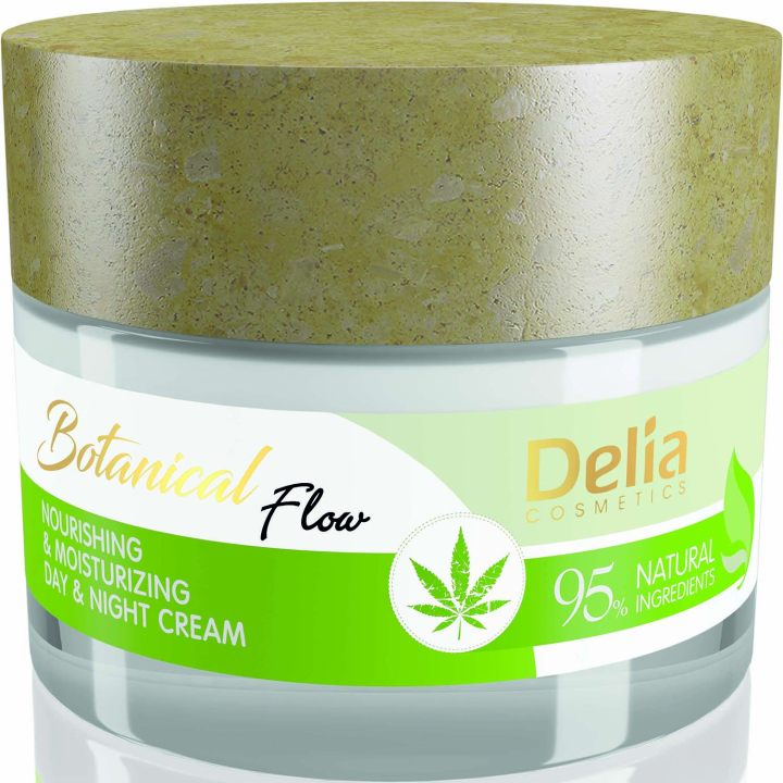 Зволожуючий і живильний крем для обличчя з конопляним маслом Delia Botanical Flow Nourishing & Moisturizing Hemp Oil Day & Night Cream 50 мл