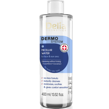 Міцелярна вода для обличчя і очей для усіх типів шкіри Delia Micellar Water 400 мл