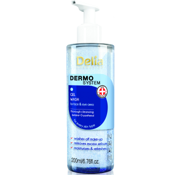 Гель для умывания лица и области вокруг глаз Delia Dermo System Gel Wash For Face & Eye Area 200 мл