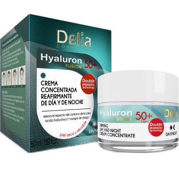 Крем концентрат с эффектом лифтинга 50+ Delia Hyaluron Fusion Anti-Wrinkle-Lifting Day and Night Cream Concentrate 50 мл