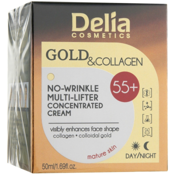 Крем-концентрат проти зморшок 55+ Delia Gold & Collagen No-Wrinkle Multi-Lifter Concentrated Cream 50 мл