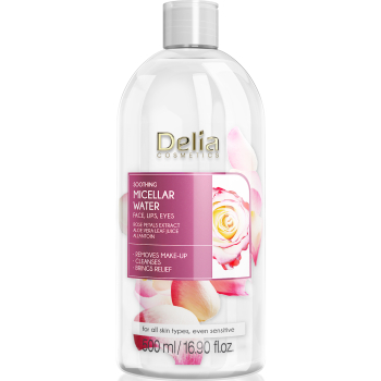 Успокаивающая мицеллярная вода с экстрактом лепестков розы Delia Cosmetics Rose Petals Extract Micellar Water 500 мл