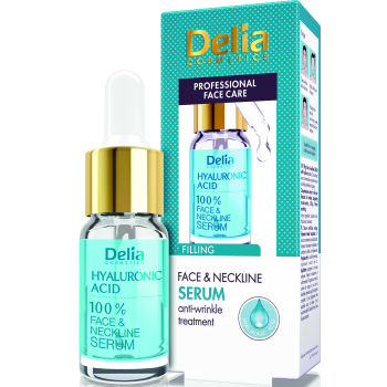Омолаживающая сыворотка для лица и шеи с гиалуроновой кислотой Delia Face Care Hyaluronic Acid Face Neckline Intensive Serum