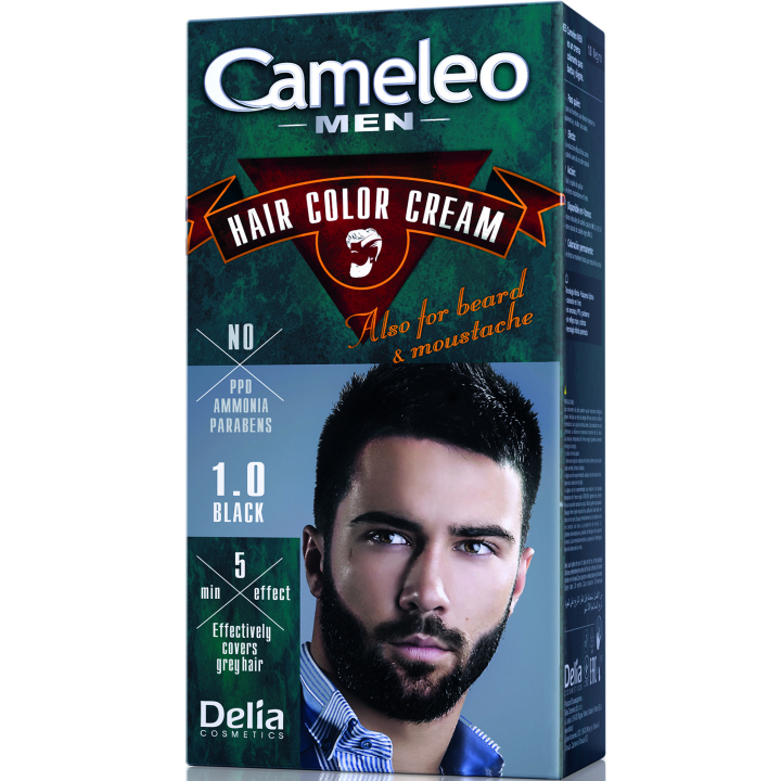 Фарба для волосся, бороди, вусів Delia Cameleo Men Hair Color Cream Black