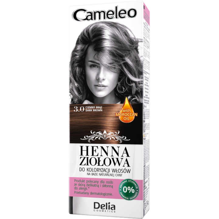Фарба для волосся трав'яна з хною Delia Cameleo Black 75 мл