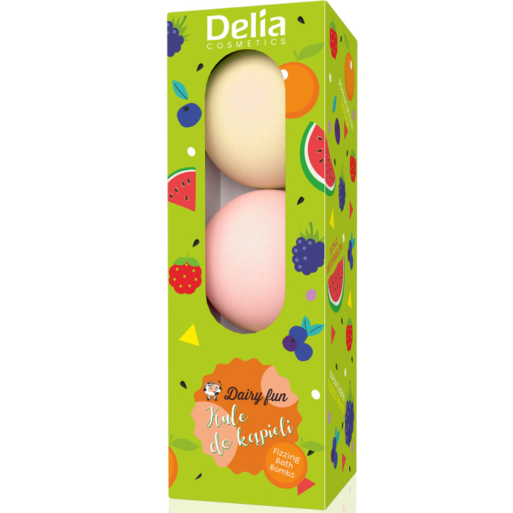 Сяючі бомби для ванни Delia Dairy Fun Кавун, Лісові ягоди, Апельсин