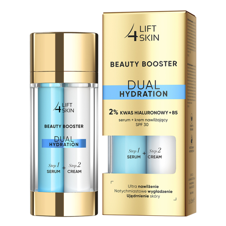 Сироватка з гіалуроновою кислотою Lift4Skin DUAL HYDRATION SERUM+SPF30 CREAM  2% + Крем зволожуючий