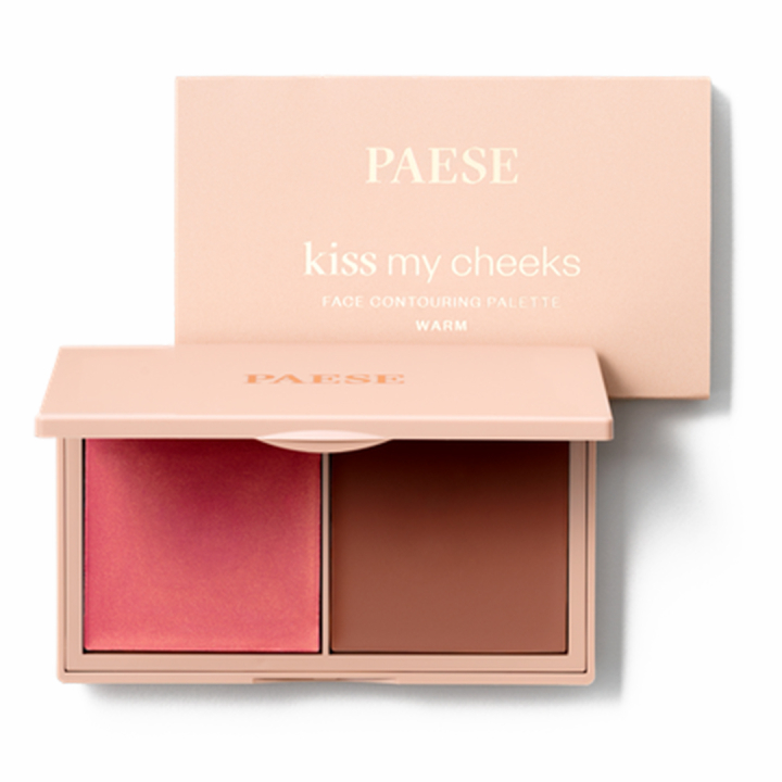 Палітра для контурингу  2в1 (рум'яна-бронзер) Paese Kiss My Cheeks Creamy Warm, 15г 