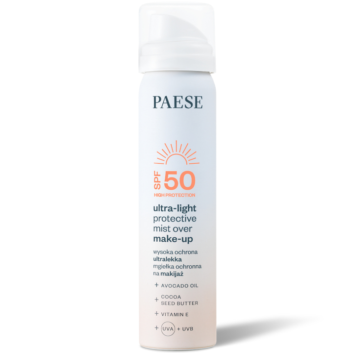 Спрей поверх макіяжу Paese ультралегкий захисний з SPF 50