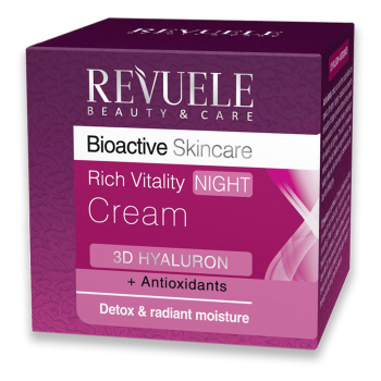 Нічний крем для обличчя Revuele Bioactive 3D Hyaluron Rich Vitality